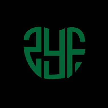 ZYF harf logosu yaratıcı tasarımı. ZYF benzersiz tasarım.