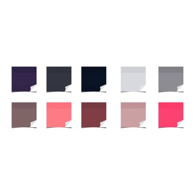 Beyaz arkaplandaki yapışkan notlar için renkli sayfalar.