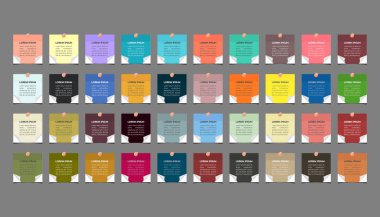 Beyaz arkaplandaki yapışkan notlar için renkli sayfalar.