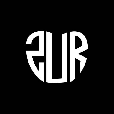 ZUR mektup logosu yaratıcı tasarım. ZUR benzersiz tasarım.