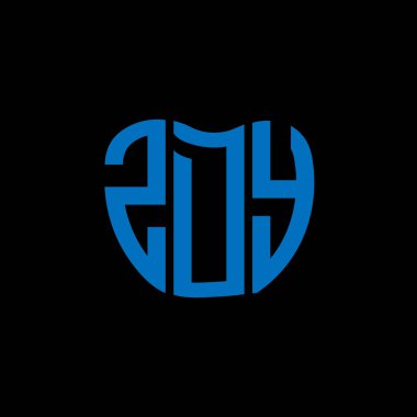 ZDY mektup logosu yaratıcı tasarım. ZDY benzersiz tasarım.