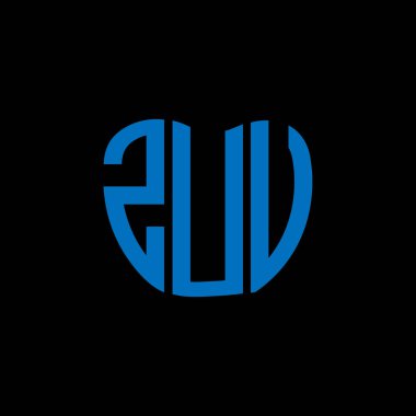 ZUV harf logosu yaratıcı tasarımı. ZUV benzersiz tasarım.