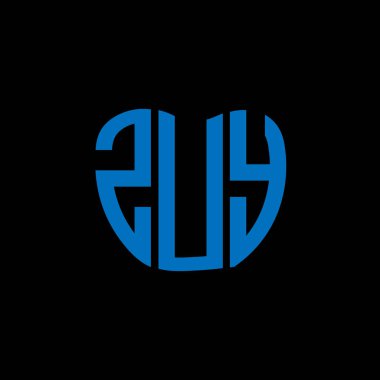 ZUY harf logosu yaratıcı tasarımı. ZUY benzersiz tasarım.