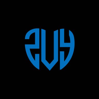 ZVY harf logosu yaratıcı tasarımı. ZVY benzersiz tasarım.