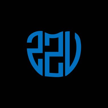 ZZV harf logosu yaratıcı tasarımı. ZZV benzersiz tasarım.