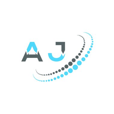 AJ harf logosu yaratıcı tasarım. AJ benzersiz tasarım.