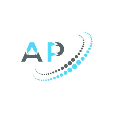 AP mektup logosu yaratıcı tasarımı. AP eşsiz tasarımı.