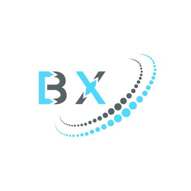 BX harfli yaratıcı logo tasarımı. BX benzersiz tasarım.