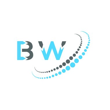 BW harfli logo yaratıcı tasarım. BW benzersiz tasarım.