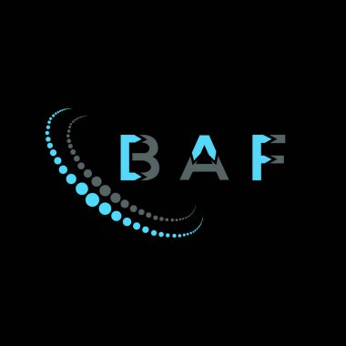 BAF mektup logosu yaratıcı tasarım. BAF benzersiz tasarım.