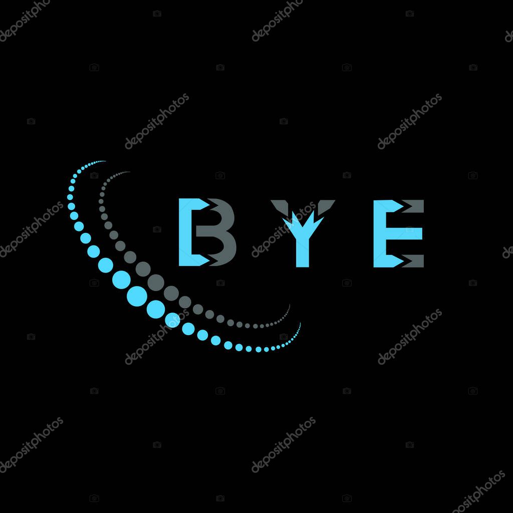 BYE letter logo creative design. BYE unique design.