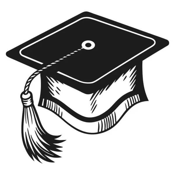 Şapka ve diploma vektör çizimi ile mezuniyet