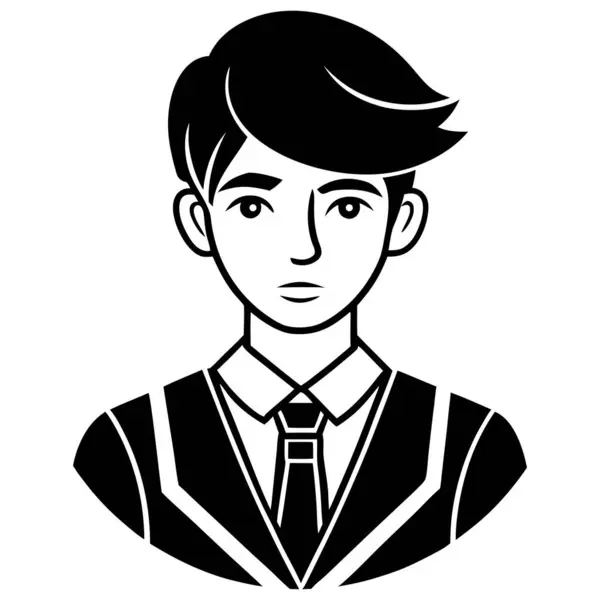 avatar erkek öğrenci saç stili tasarımı, vektör çizimi