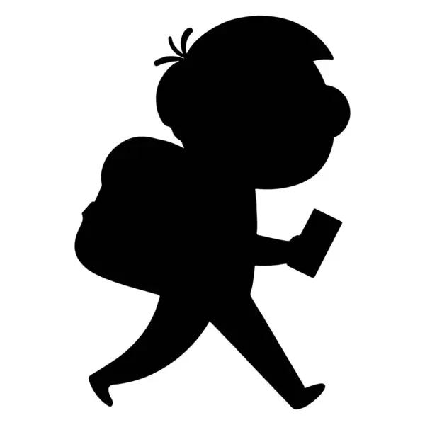 Beyaz arkaplanda çanta, illüstrasyon, vektör taşıyan çocuk