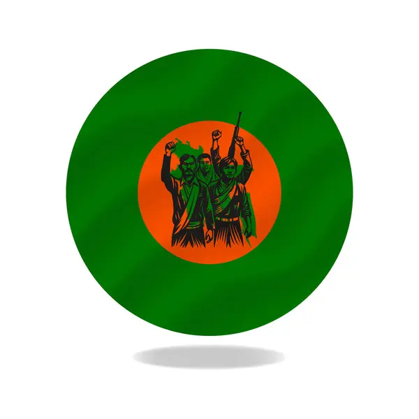  Bangladeş ulusal bayrağı 3D daire özgürlük savaşçısı