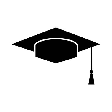 Mezuniyet şapkası ikonu. vektör illüstrasyonu