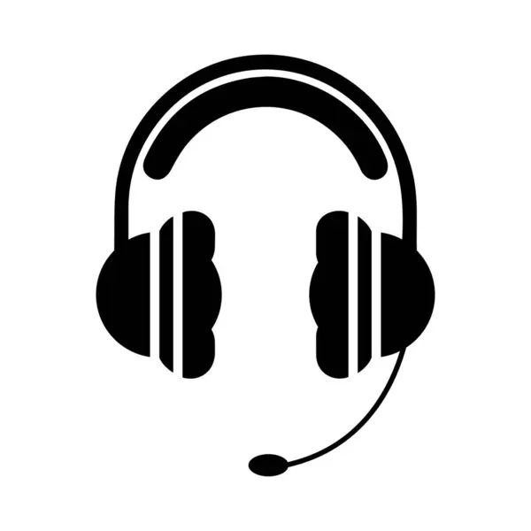  Şeffaf bir arkaplan üzerinde kulaklık üzerine basit siyah siluet simgesi