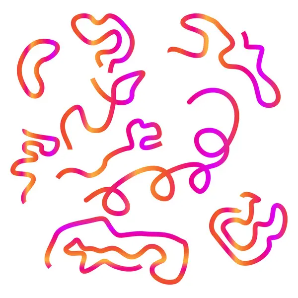   Beyaz arka planda parlak pembe turuncu bir gradyanı olan soyut akış çizgileri