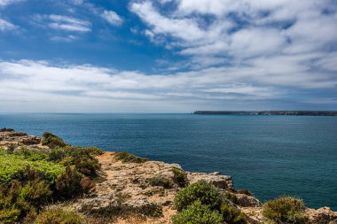 Sagres, Portekiz 28 Mayıs 2022: Sagres Okulu 'ndan kalanlar, Algarve' deki İber Yarımadası 'nın güneybatı ucu olan St. Vincent Burnu yakınlarındaki Sagres Sarayı olarak da bilinir..