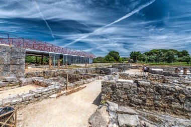 Coimbra, Portekiz 7 Mayıs 2024: Bu Conmbriga kalıntıları Portekiz 'de kazılmış en büyük Roma yerleşimlerinden biridir ve 1910 yılında bir Ulusal Anıt olarak sınıflandırılmıştır..