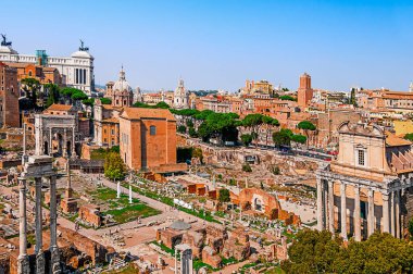 Roma, İtalya Sep 28, 2009: Roma Forumu, antik Roma 'da, çeşitli faaliyetler için çok amaçlı bir alan olarak hizmet veren, kamu hayatının kalbiydi..