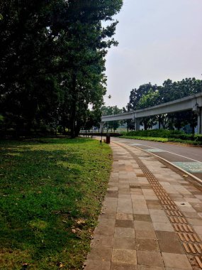 Görünürde araç olmayan boş bir yol. İleriye doğru uzanan temiz asfalt caddesi, sessizlik kavramları için ideal, sabah, yeni yolculuk, ya da trafikten arındırılmış bölge.
