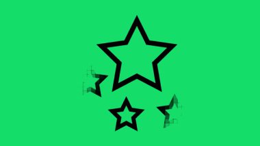 Yeşil Arkaplan ile Canlandırılmış Yıldızlar.