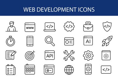 Web Geliştirme Simgeleri Temiz ve Profesyonel.