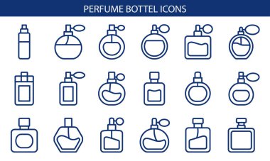 Parfüm Şişe Simgeleri Vektörü Ayarla.