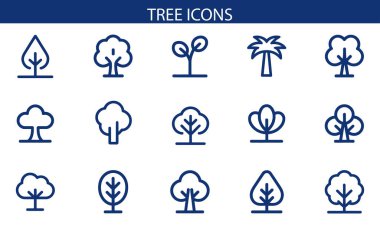 Ağaç Simgeleri Vektör Dosyasını Ayarla.