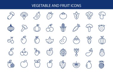 Sebze ve Meyve Simgesi Seti.