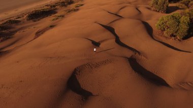 This aerial view transforms the desert into a living sculpture, where natures quiet persistence carves beauty into the earth, one grain at a time.