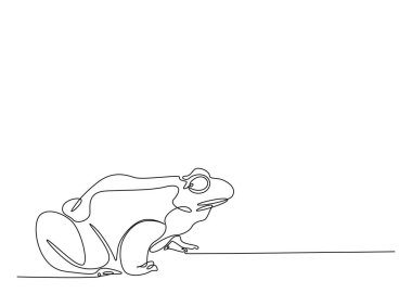 Ağaç kurbağası türleri tek ana hatlı çizim. Aralıksız ağaç çizimi çizimleri. Düzenlenebilir vuruş