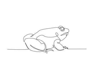 Ağaç kurbağası türleri tek ana hatlı çizim. Aralıksız ağaç çizimi çizimleri. Düzenlenebilir vuruş