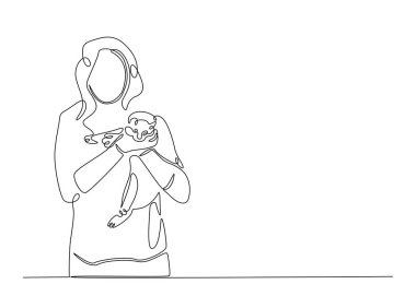 Mutlu kadın, sevimli kediye sarılıyor. Tek bir taslak çizim. Devamlı kedi kucaklayan kadın çizimleri. Düzenlenebilir vuruş.