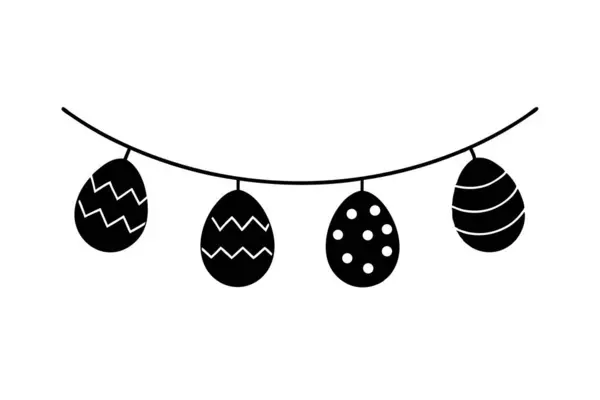 El çizimi Paskalya yumurtası çelenk vektör çizimi