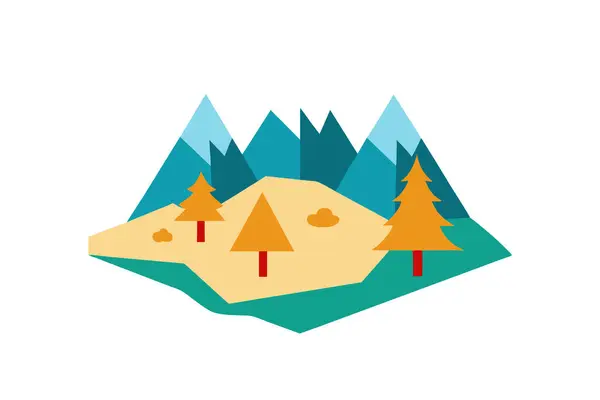 Yol işaretli kamp haritası vektör sanat çizimi