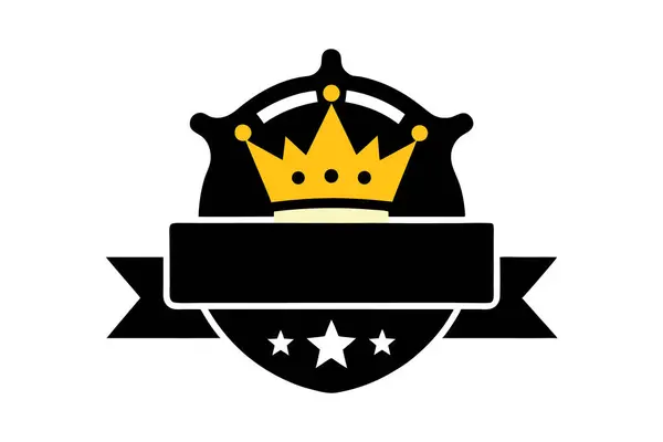 Kraliyet en çok satan rozetiyle taç, yıldızlar ve defne çelengi sanat illüstrasyonu