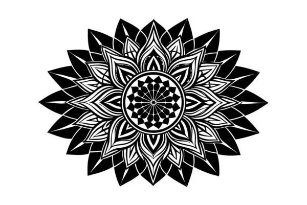 Karmaşık çiçek desenleri ve çağdaş estetik içerikli dairesel bir tasarım. Eserde temiz çizgiler ve modern renk paleti kullanılıyor..