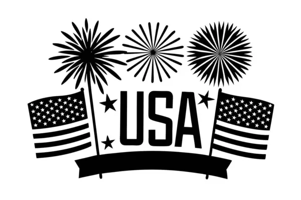 Amerikan bayrağı üzerinde patlayan havai fişeklerin olduğu vatansever bir illüstrasyon. Bu görüntüde 4 Temmuz, Bağımsızlık Günü, havai fişekler, Amerikan bayrağı, ABD bayrağı yer alıyor..