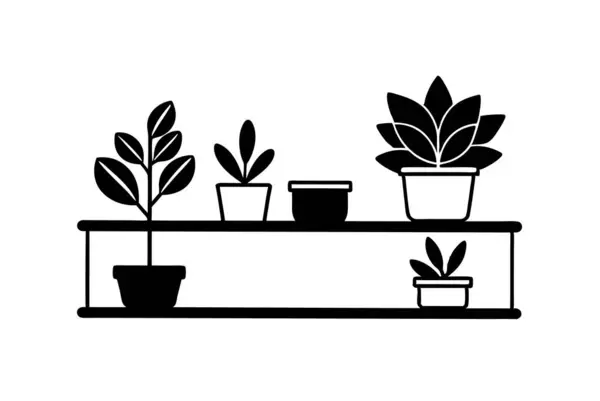 Temiz, minimalist bir tasarım, ev dekorasyonu için ideal bir bitki rafı sergiliyor. Basit çizgiler ve modern bir estetik..