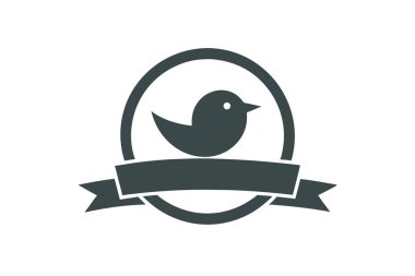 Bir kuş ve karatahta içeren basit bir tasarım, eğitici bir tema için mükemmel..