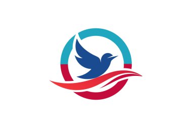 Eğitici materyaller için uygun bir kuş ve açık bir kitap içeren soyut bir tasarım..