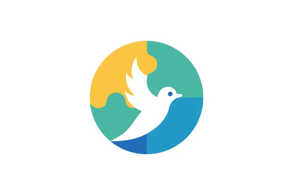 Eğitici kullanım için bir kuş tasviri ve yapboz parçaları öğrenme. Bu resim kuş, bulmaca, parçalar, eğitim, öğrenme içerir.