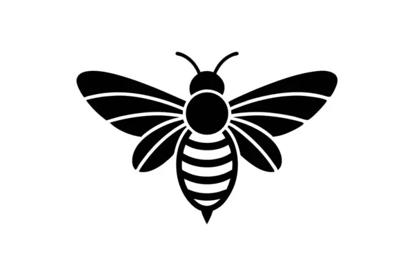 Logolar, simgeler veya genel grafik tasarım kullanımı için uygun bir arı çizimi. Beyaz arkaplanda temiz bir tasarım sunar.