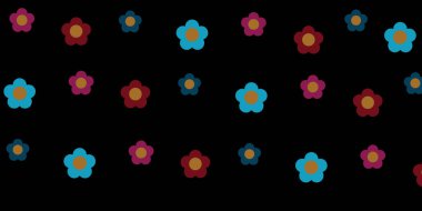 Koyu arkaplanda renkli çiçek motifi