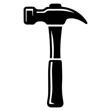 Bir pençe çekiç aracının basit siyah silueti tasarım için temiz beyaz bir arkaplanda izole