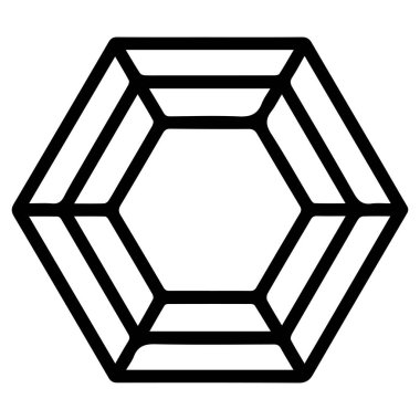 İç hatları olan soyut geometrik altıgen şekil siyah ve beyaz bal peteği desenli bir kristal veya bal peteği oluşturur