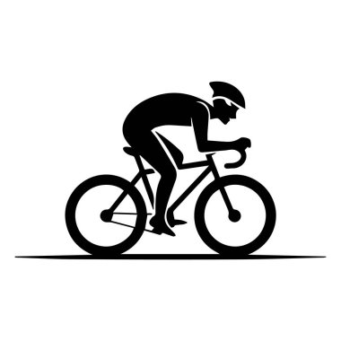 Düşük aerodinamik duruşu olan bisiklete binen yarış kıyafetli bir bisikletçinin silüeti.