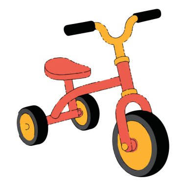 Bu üç tekerlekli bisiklet küçük çocuklar için klasik bir oyuncaktır. Sağlam kırmızı bir çerçeve, sarı gidonlar ve pedallar, ve siyah tekerlekler, sonsuz eğlence ve egzersiz sunar..